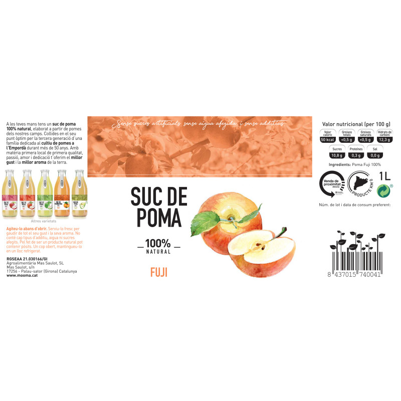 ZUMO DE MANZANA FUJI 1l.